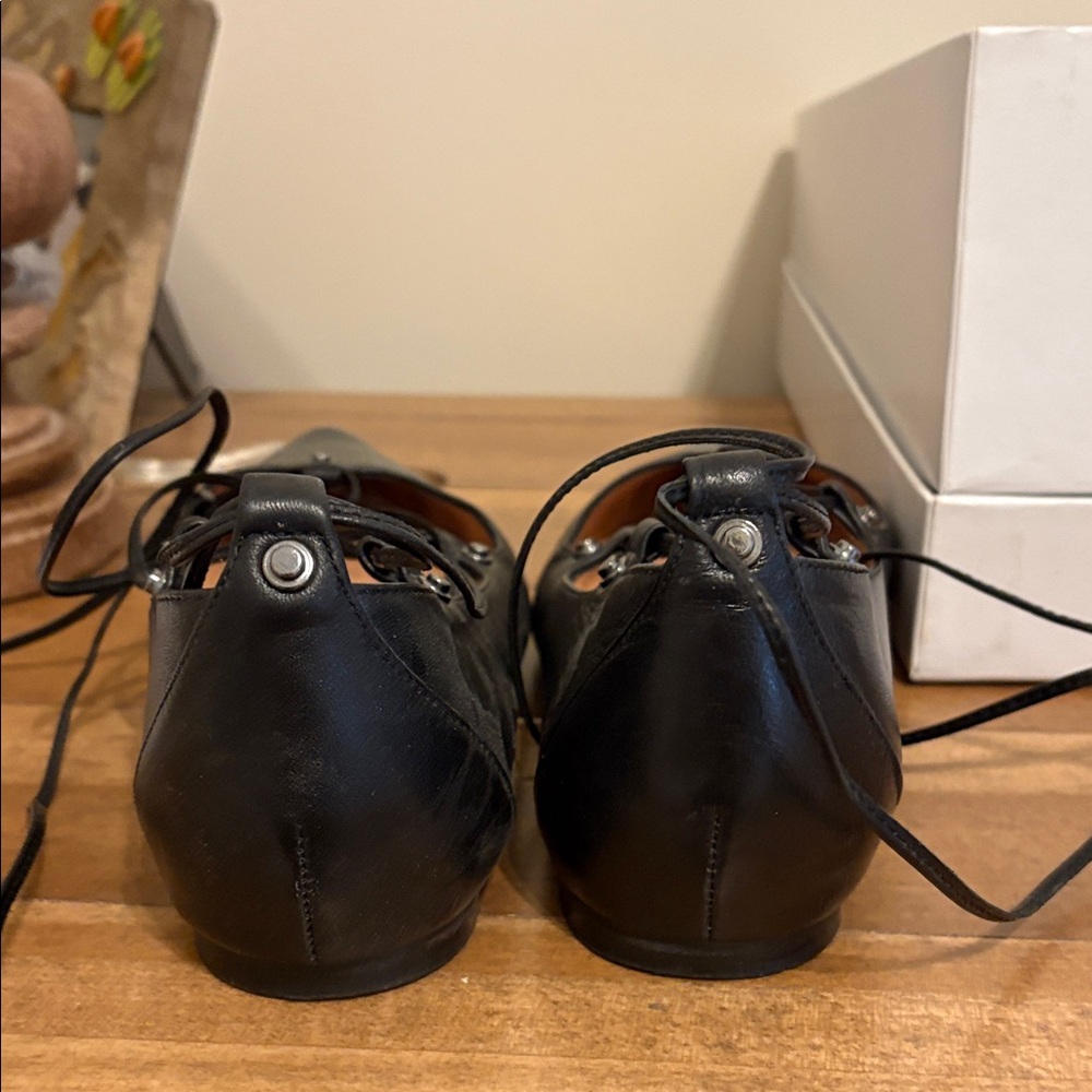 Halogen Women's Black Lace-Up Flats - Picture 4 of 9